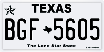 TX license plate BGF5605
