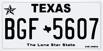 TX license plate BGF5607