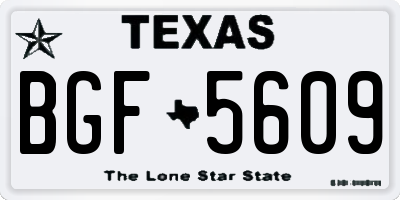 TX license plate BGF5609