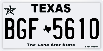 TX license plate BGF5610