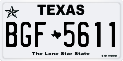 TX license plate BGF5611