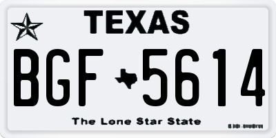 TX license plate BGF5614