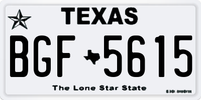 TX license plate BGF5615