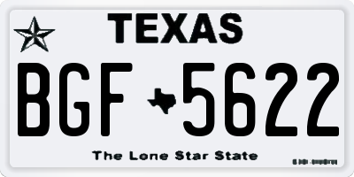 TX license plate BGF5622