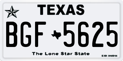 TX license plate BGF5625