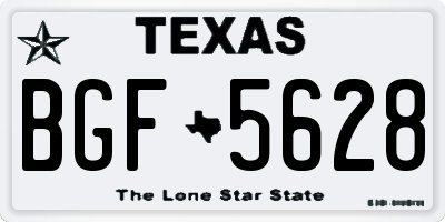 TX license plate BGF5628