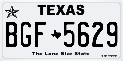 TX license plate BGF5629