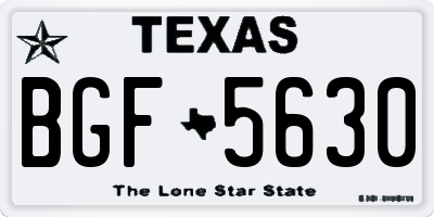 TX license plate BGF5630