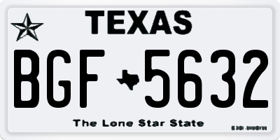 TX license plate BGF5632