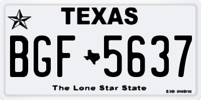 TX license plate BGF5637