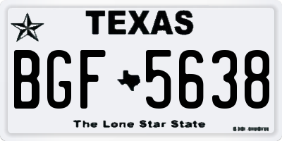 TX license plate BGF5638