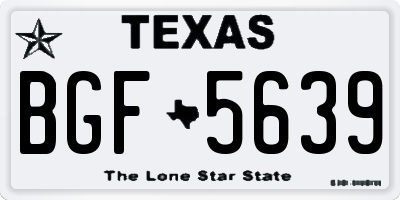 TX license plate BGF5639