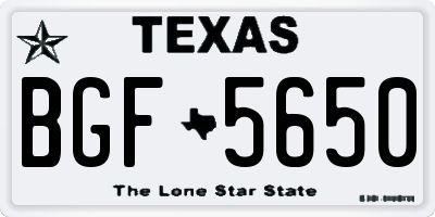 TX license plate BGF5650