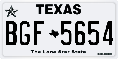 TX license plate BGF5654