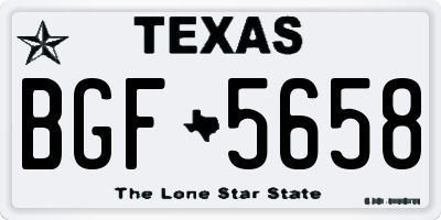 TX license plate BGF5658