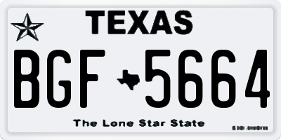 TX license plate BGF5664
