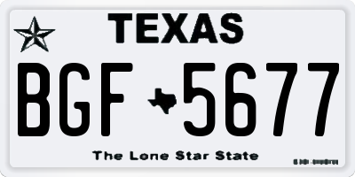 TX license plate BGF5677