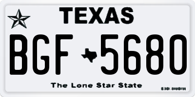 TX license plate BGF5680