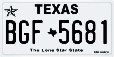 TX license plate BGF5681
