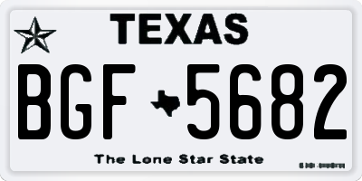 TX license plate BGF5682