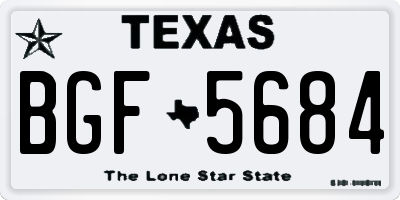 TX license plate BGF5684