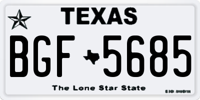 TX license plate BGF5685