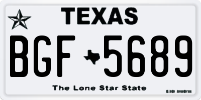 TX license plate BGF5689
