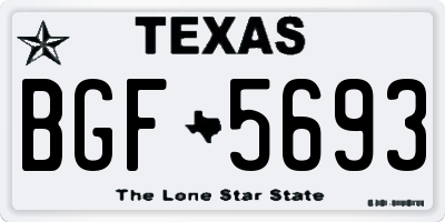 TX license plate BGF5693