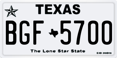 TX license plate BGF5700