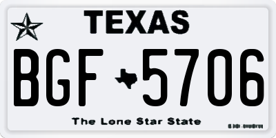 TX license plate BGF5706