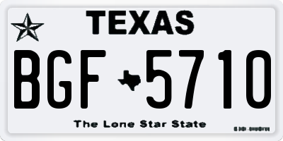 TX license plate BGF5710