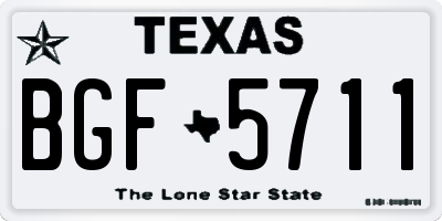 TX license plate BGF5711