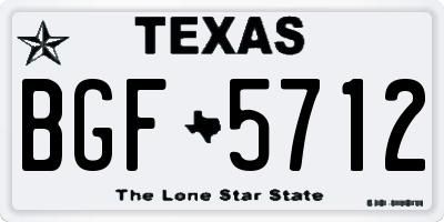 TX license plate BGF5712