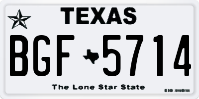 TX license plate BGF5714