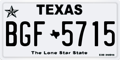 TX license plate BGF5715