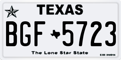 TX license plate BGF5723