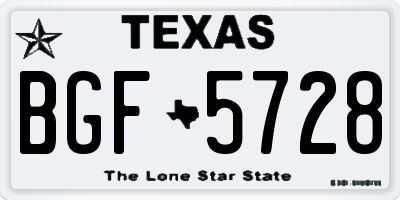 TX license plate BGF5728