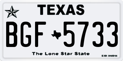 TX license plate BGF5733