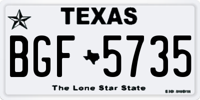 TX license plate BGF5735