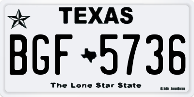 TX license plate BGF5736
