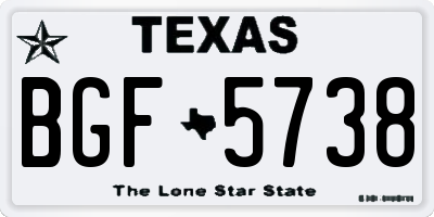 TX license plate BGF5738