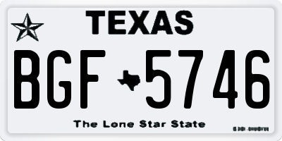 TX license plate BGF5746
