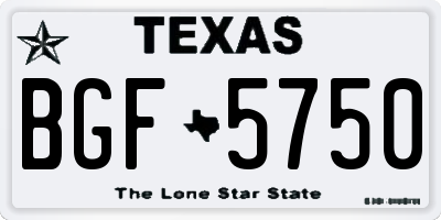 TX license plate BGF5750