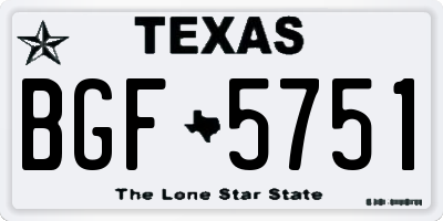 TX license plate BGF5751
