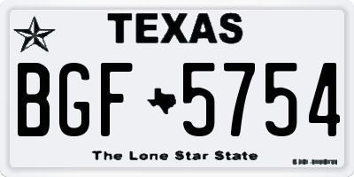 TX license plate BGF5754
