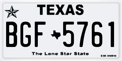 TX license plate BGF5761