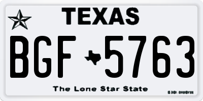 TX license plate BGF5763