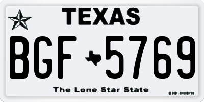 TX license plate BGF5769