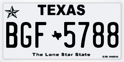 TX license plate BGF5788