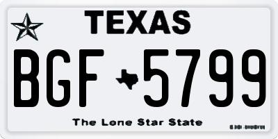 TX license plate BGF5799
